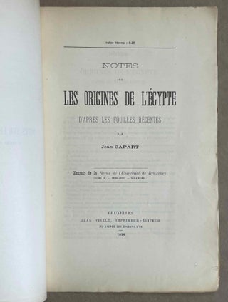 Notes sur les origines de l'Egypte d'après les fouilles récentes
