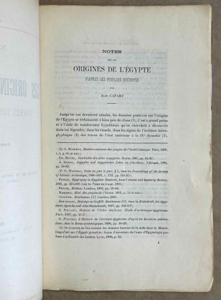 Notes sur les origines de l'Egypte d'après les fouilles récentes