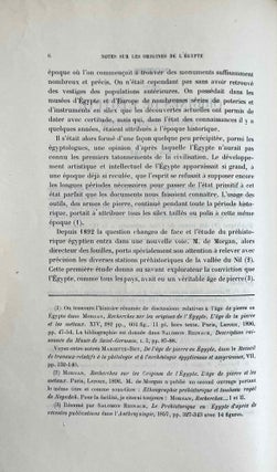 Notes sur les origines de l'Egypte d'après les fouilles récentes