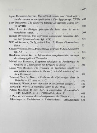 Miscellanea in honorem Joseph Vergote