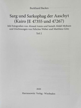Sarg und Sarkophag der Aaschyt (Kairo JE 47355 und 47267). 2 volumes (complete set)