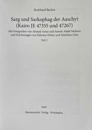 Sarg und Sarkophag der Aaschyt (Kairo JE 47355 und 47267). 2 volumes (complete set)