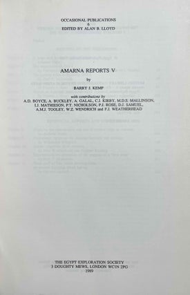 Amarna Reports I-VI (complete set)
