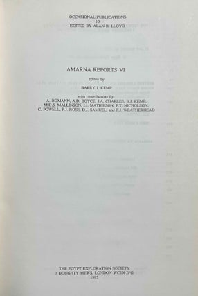 Amarna Reports I-VI (complete set)