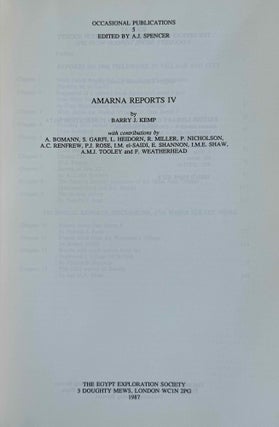 Amarna Reports I, II, IV, V and VI (missing only vol. III)