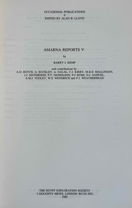 Amarna Reports I, II, IV, V and VI (missing only vol. III)