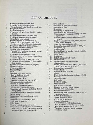 A handlist to Howard Carter's catalogue of objects in Tutankhamun's tomb
