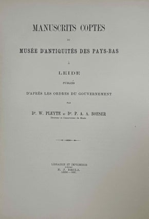 Manuscrits coptes du Musée d'antiquités des Pays-Bas à Leide