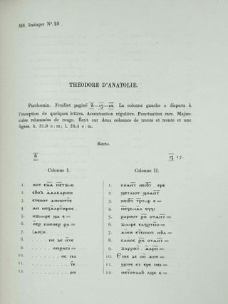 Manuscrits coptes du Mus&eacute;e d'antiquit&eacute;s des Pays-Bas &agrave; Leide