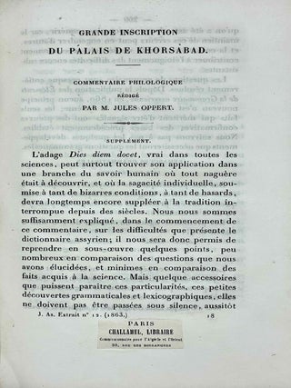Grande inscription du palais de Khorsabad. Publi&eacute;e et comment&eacute;e par Jules Oppert et Joachim Menant.[newline]M9874-14.jpeg