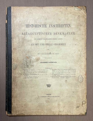 Item #M9875 Historische Inschriften Altaegyptischer Denkmaeler. In den Jahren 1863-1865 an Ort...[newline]M9875-00.jpeg