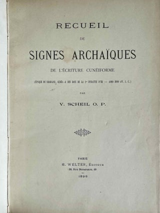 Recueil de signes archa&iuml;ques de l'&eacute;criture cun&eacute;iforme (&eacute;poque de Shargani, Gud&ecirc;a & des rois de la 2e dynastie d'Ur--4000-3000 av. J.-C.)[newline]M9881-02.jpeg