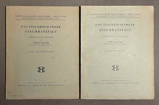 Item #M9894 Das Inschriftenwerk Assurbanipals. Vervollständigt und neu bearbeitet. I. Teil:...