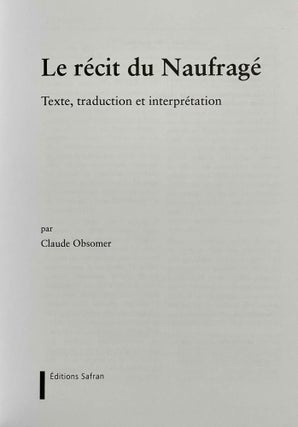 Le récit du Naufragé