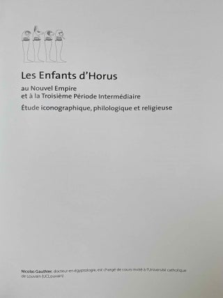 Les Enfants d'Horus au Nouvel Empire et &agrave; la Troisi&egrave;me P&eacute;riode Interm&eacute;diaire. Etude iconographique, philologique et religieuse.[newline]M9922-01.jpeg
