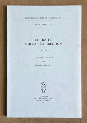 Item #M9937 Le traité sur la Résurrection (NH I, 4). MENARD Jacques E[newline]M9937-00.jpeg