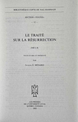 Le traité sur la Résurrection (NH I, 4)