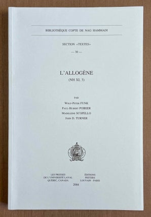 Item #M9961 L'Allogène (NH XI, 3). FUNK Wolf-Peter - POIRIER Paul-Hubert - SCOPELLO...