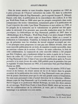 Expos&eacute; du mythe valentinien et textes liturgiques (NH XI, 2)