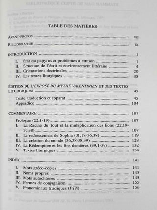Expos&eacute; du mythe valentinien et textes liturgiques (NH XI, 2)