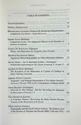 Martyrdom and persecution in late antique Christianity. Festschrift Boudewijn Dehandschutter.