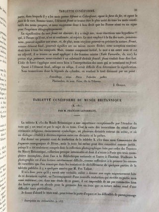 Mélanges d'Archéologie égyptienne et assyrienne - Tome I (fasc. 1 à 6, complete)