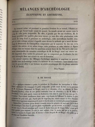 Mélanges d'Archéologie égyptienne et assyrienne - Tome I (fasc. 1 à 6, complete)
