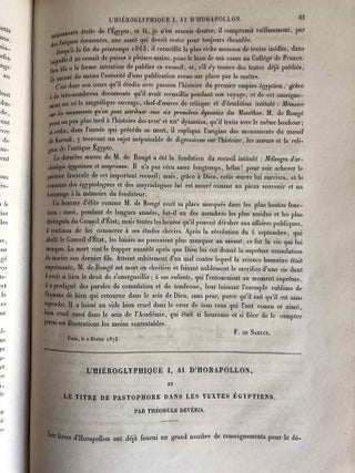 Mélanges d'Archéologie égyptienne et assyrienne - Tome I (fasc. 1 à 6, complete)