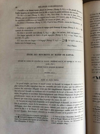 Mélanges d'Archéologie égyptienne et assyrienne - Tome I (fasc. 1 à 6, complete)