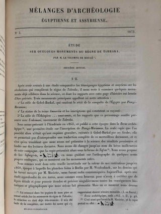 Mélanges d'Archéologie égyptienne et assyrienne - Tome I (fasc. 1 à 6, complete)