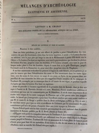 Mélanges d'Archéologie égyptienne et assyrienne - Tome I (fasc. 1 à 6, complete)