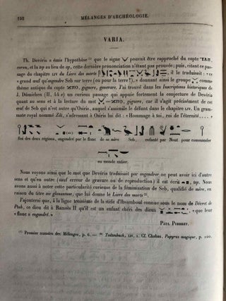 Mélanges d'Archéologie égyptienne et assyrienne - Tome I (fasc. 1 à 6, complete)